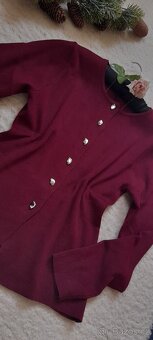 Elegantní bordó svetřík - NOVÝ - 8