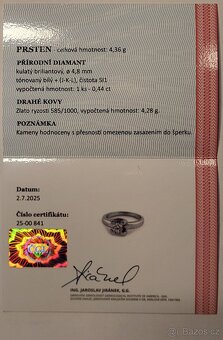 Prsten s diamantem z bílého zlata. - 8