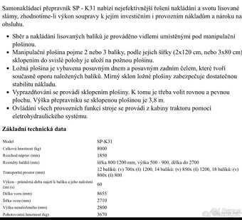 Samonakládací vůz na balíky SMS Rokycany SPLS K31 - 8