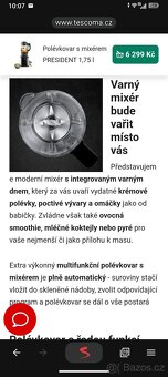 Polévkovar s mixérem PRESIDENT 1,75 l Nový - 8