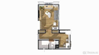 Prodej bytu 1+1, 42,8 m2, Praha 5 – Košíře, ev.č. 00053 - 8