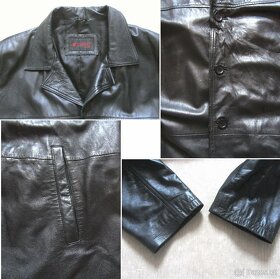 Velká / oversize černá kožená pánská bunda - 8