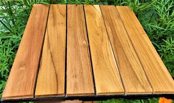 Teakové terasové zahradní dlaždice 30x30x2,5 cm olejované - 8