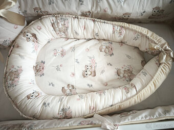 Nová souprava do postýlky sovičky+vanilkový velvet - 8