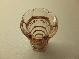 Art Deco rosalinová váza, R. Schotter Inwald. - 8
