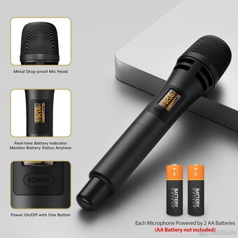 Bezdrátový mikrofonní systém TONOR TW350 Černý set rozbaleno - 8