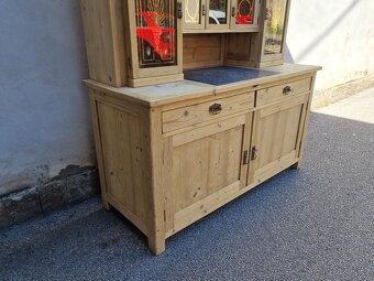 LUXUSNÍ VELKÁ KREDENC-MALBA NA PLATNĚ-VŠE PŮVODNÍ - 8