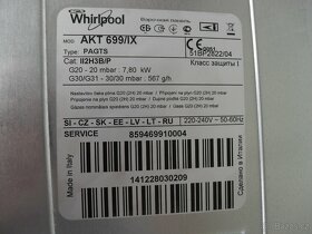 KOMBINOVANÝ VESTAVNÝ SPORÁK WHIRLPOOL,LCD,PLYNOVÁ DESKA,tř.A - 8