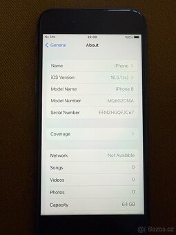 Apple iPhone 8, cerny, 64 Gb, kapacita baterie 90% - 8