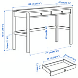 HEMNES stůl se 2 zásuvkami - 8