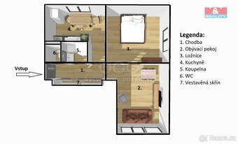 Prodej bytu 2+1, 49 m², Praha, ul. Michelangelova - 8