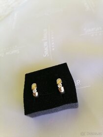 Zlaté luxusní náušnice kreolové s diamanty 0,35ct - 8