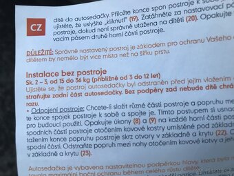 Autosedačka 3-12roků /15-36kg - 8