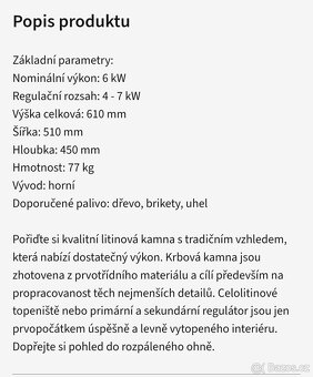 Litinová krbová kamna - 8