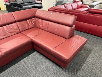 Sedací souprava tvaru U - rozkládací - kůže - zánovní - 8