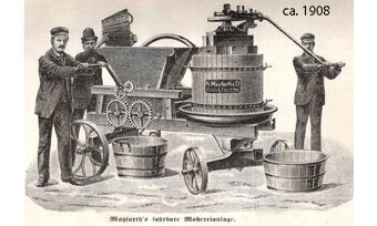 PH. Mayfarth Wien - historický lis na hrozny, ovoce - 8