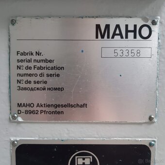 CNC frézka MAHO 500 (DECKEL) systémem SIEMENS SINUMERIK 802C - 8