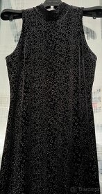 Italské černostříbrné dlouhé šaty - 8