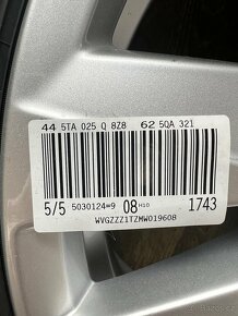 Vw Touran 5TA025Q číslo dílu originál díl. Noví disk+pneu - 8