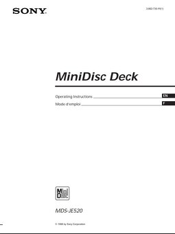 Minidisc deck SONY MDS-JE520 + 10x MD, manuál - 8