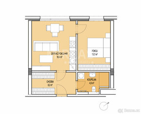 Liberec III- Jeřáb, pronájem ateliéru/bytu 2+kk, 48 m2, okr. - 8