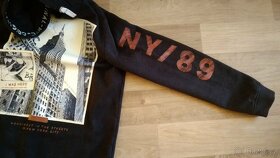 TMAVĚ MODRÁ MIKINA S KAPUCÍ C&A 158/164 - 8