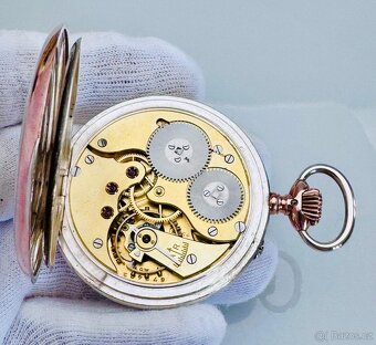 NÁDHERNÉ CELO STŘÍBRNÉ PÁNSKÉ KAPESNÍ HODINKY IWC SCHAFFHAUS - 8