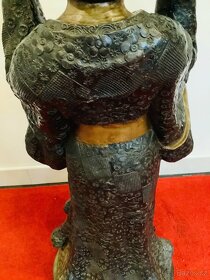 Starožitná Bronzová Socha Gejša Asie 110cm - 8