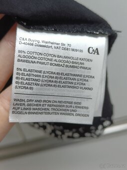 Černobílá bavlněná halenka/tričko, vel. 56 - nová - 8