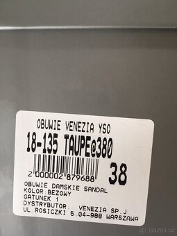 Obuv lodičky nude velikost 38 - 8