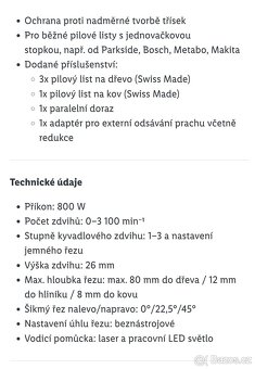 Elektrická přímočará pila Parkside 800W - 8