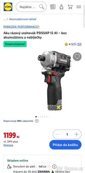 PARKSIDE Aku rázový utahovák PDSSAP 12 A1 – bez aku. a nab. - 8