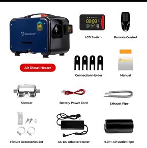 Naftové topení 5-8kW, 12/24/230V, auto start/stop, BT - 8