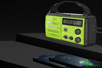 Solární rádio dynamo AM/FM power banka 8000 mAh - 8