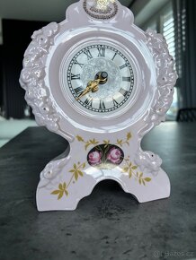 Růžový porcelán - hodiny - 8