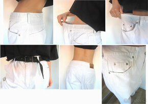 Vintage 90's bílé dámské džíny volné - 8