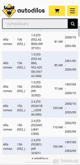 Sada nových rozvodů Alfa Romeo 147 1.9jtdm 88kw - 8