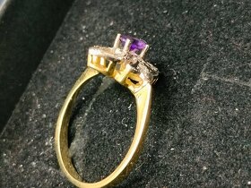 Zlaty damsky prsten Diamanty a ine Punc 0,585 Rozmer 56 - 8