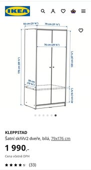 Prodám šatní skříň IKEA - 8