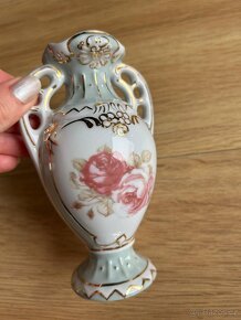 Vázička, porcelán, Royal Dux Bohemia, zdobená - 8