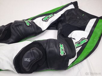 XLS GREEN dvojdielna pánska kožená moto kombinéza 52 L - 8