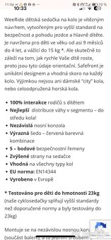 Přední cyklosedačka WeeRide Safe front deluxe - 8