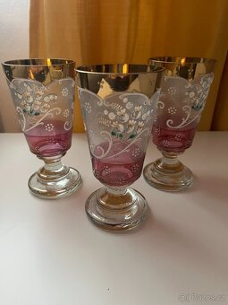 Starožitné grogovky, malované, 3 ks - 8