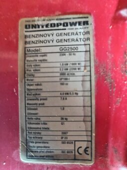 Benzínová elektrocentrála GG 2500 - 8