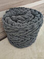 Pletená dětská deka šedá tmavá - 8