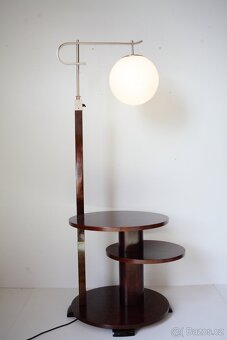 Art Deco Podlahová Lampa Kořenice Ořech - 8