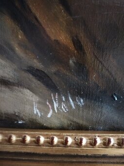 obraz DÍVENKA, akt, olej, Karel V. Skála - 8