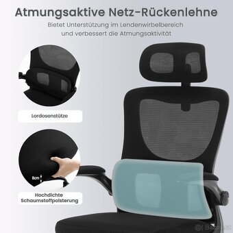 Kancelářské křeslo nové, černé - 8