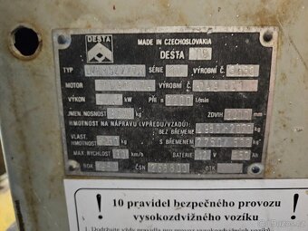 Ještěrka, vysokozdvižný vozík Desta terénní - 8