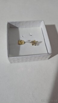 Naušničky motýlci pozlac.14K zlatem - 8